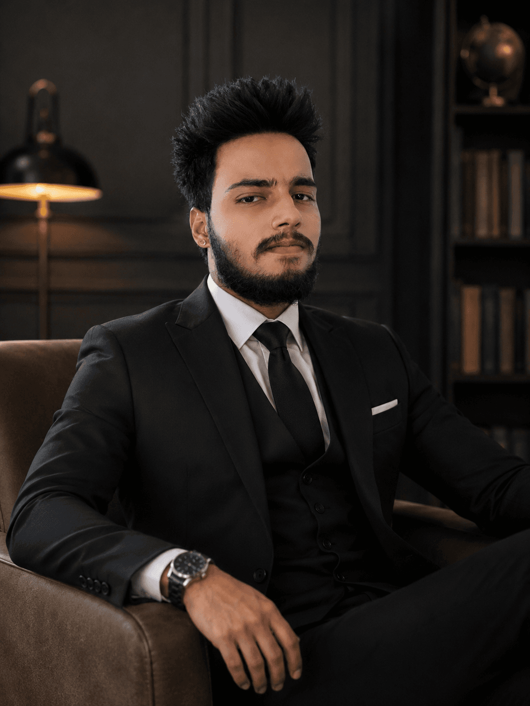 Rajeev Ranjan seated in his study